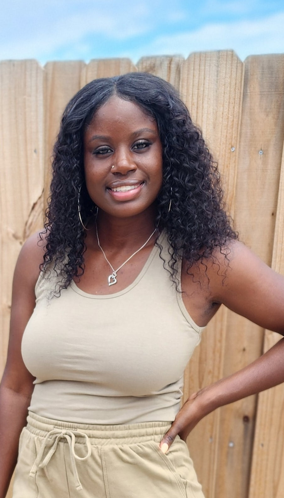Cotton Racerback Tank Only (Khaki)