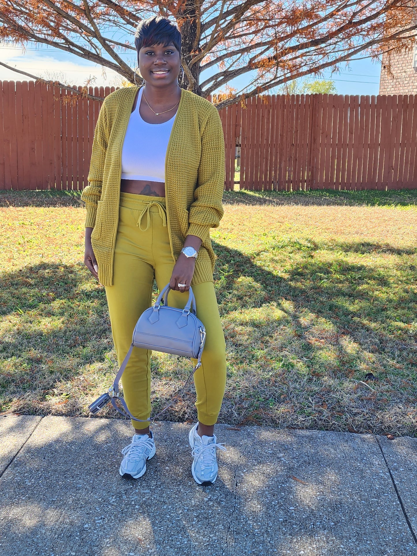 Waffle Cardigan and Jogger Set