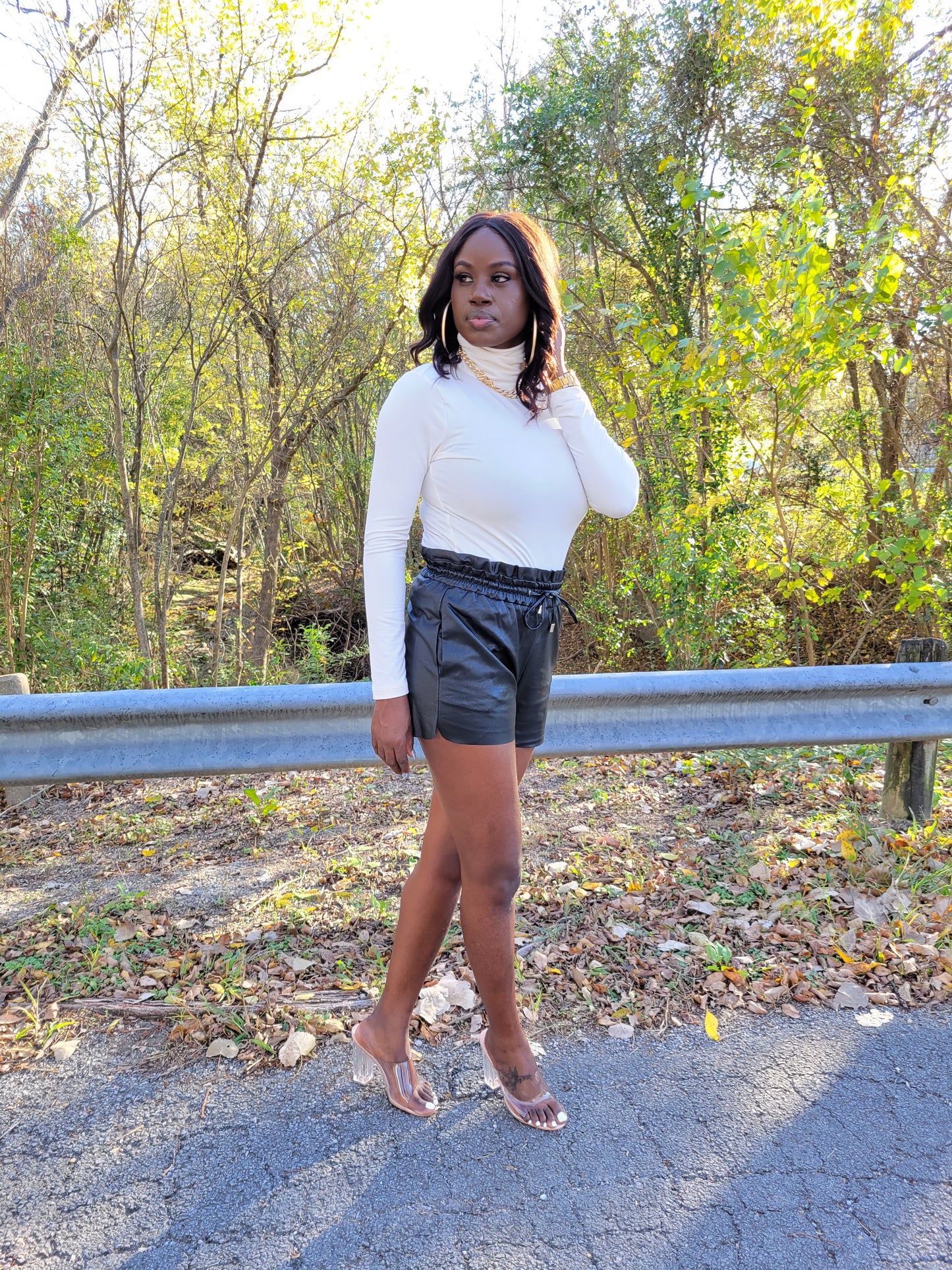 Vegan Leather Paper bag Shorts (4 colors)