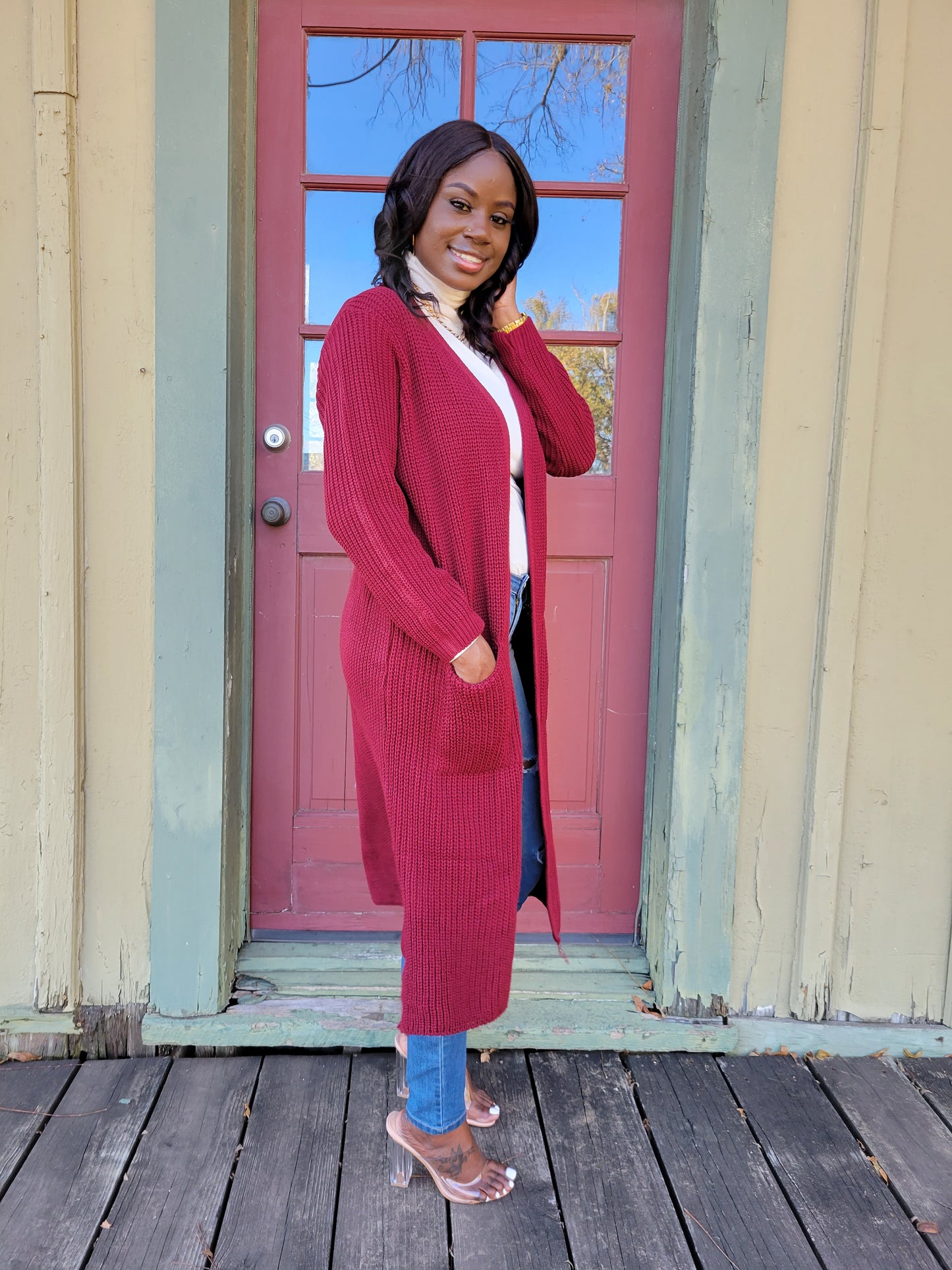 Starbucks Cardigan (Burgundy)