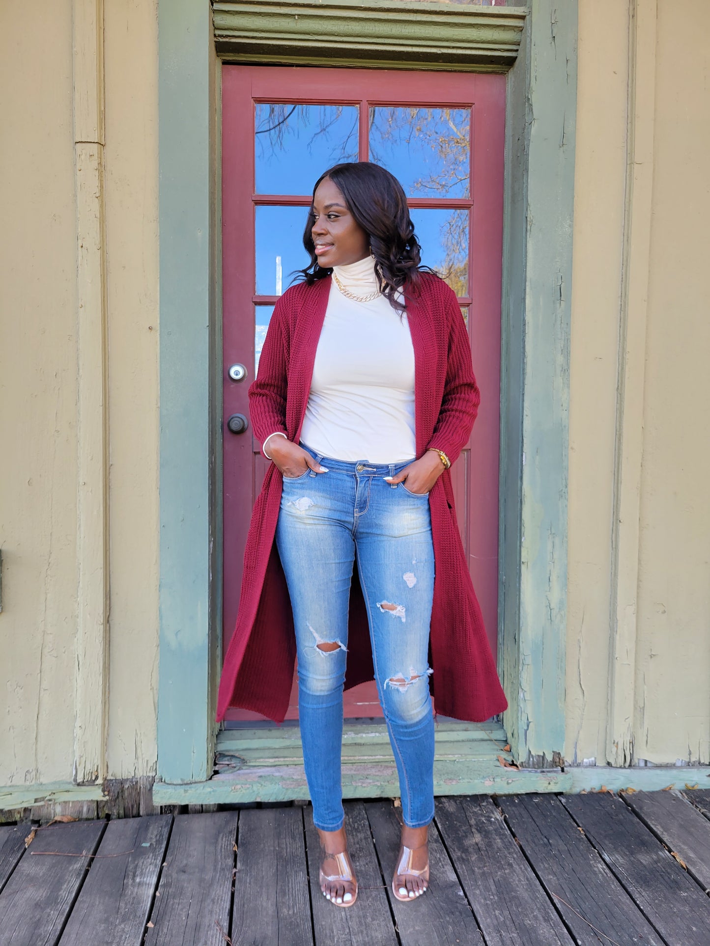 Starbucks Cardigan (Burgundy)