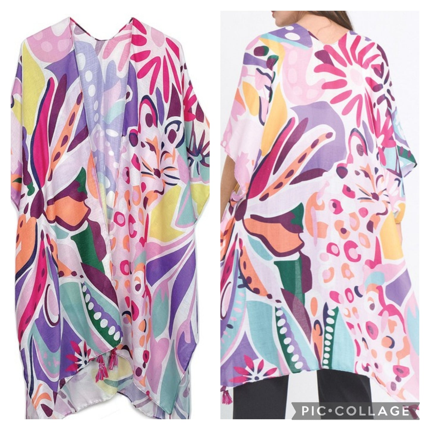 Tropical Floral Kimono (Purple)