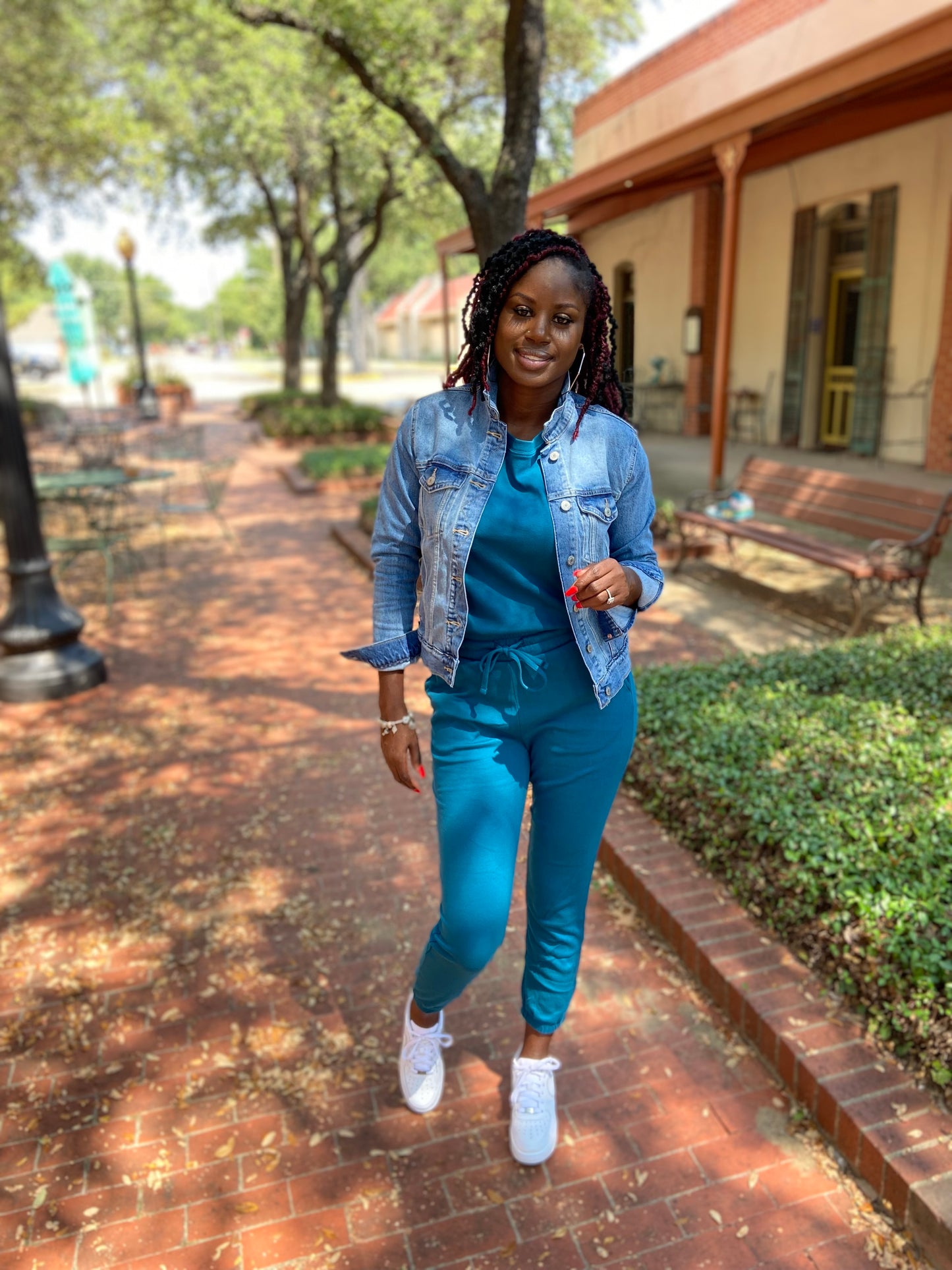 Easygoing Short Sleeve Jogger Set (Teal)