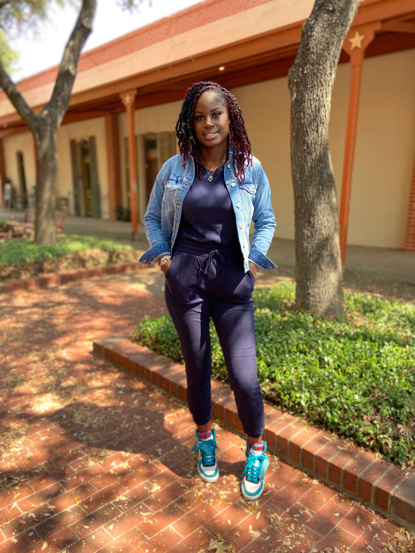 Easygoing Short Sleeve Jogger Set (Navy Blue)