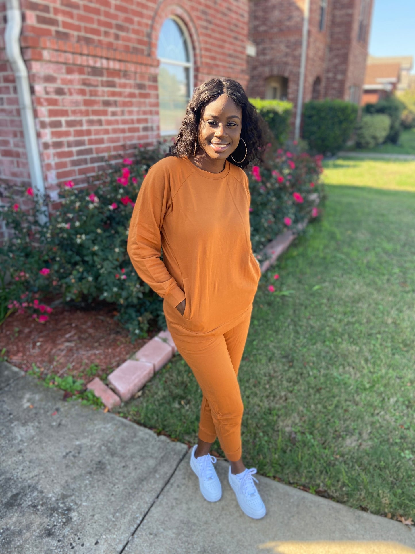 Essential Solid Color Jogger Set (Almond)