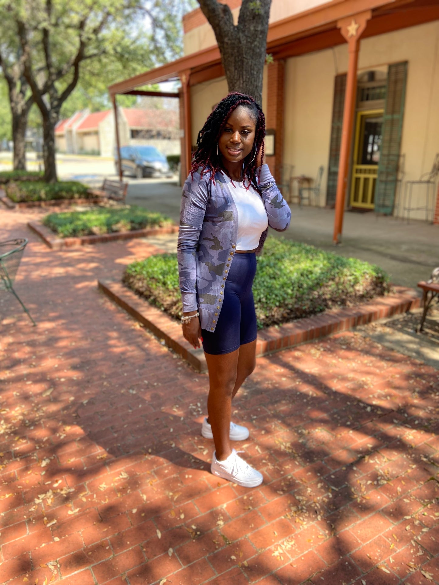 Blue Camo Cardigan Set