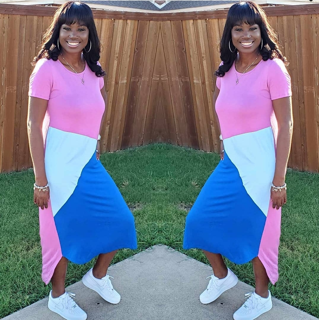 Color block Maxi Dress