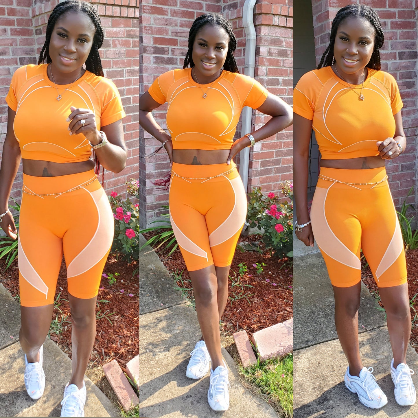 Sporty Two Piece Active Set (Orange)