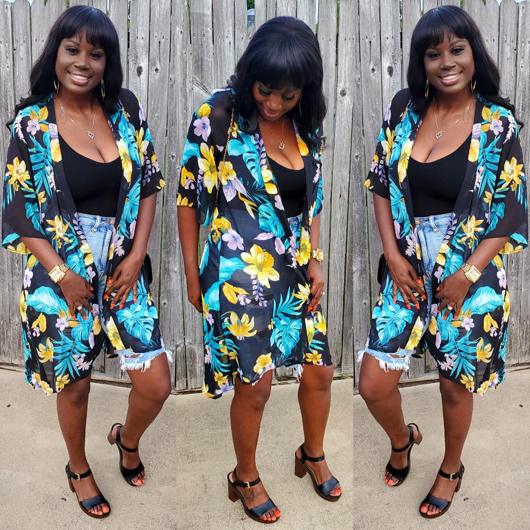 Tropical Vibes Floral Kimono