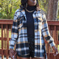 Black Plaid Belted Shacket