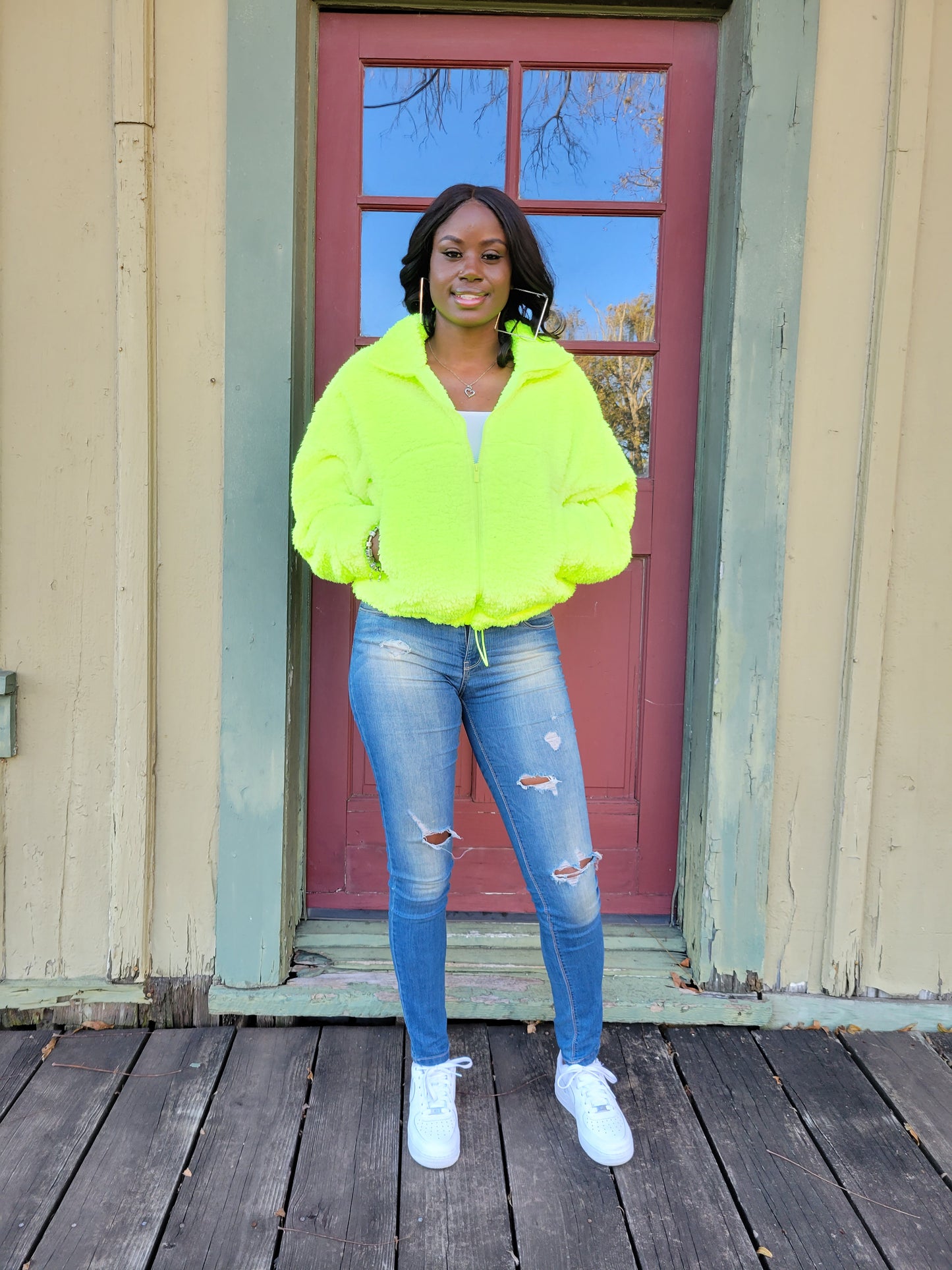 Sherpa Jacket (Lime Green)