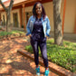 Easygoing Short Sleeve Jogger Set (Navy Blue)