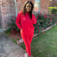 Essential Solid Color Jogger Set (Red)