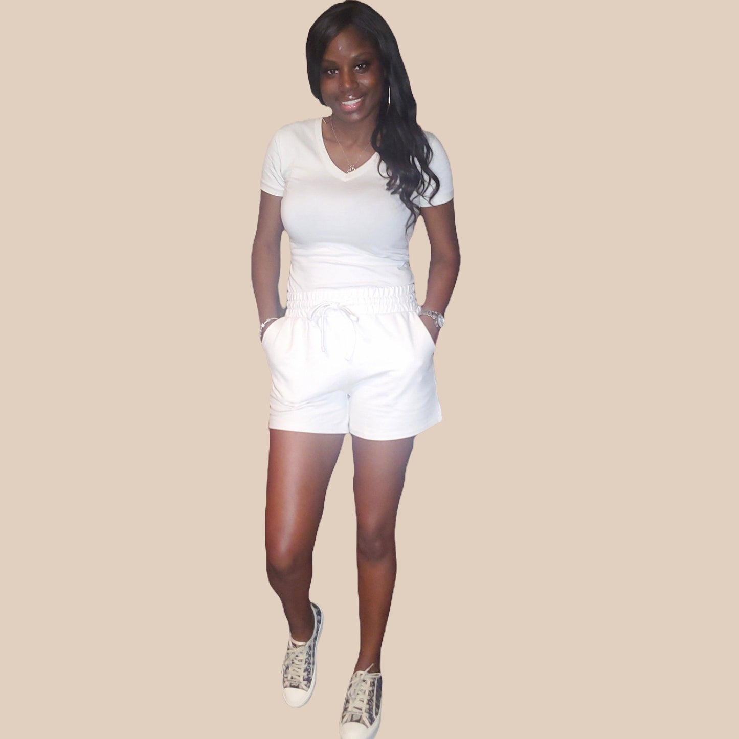 Casual Cutie Cotton  2 Piece Set (Bone)