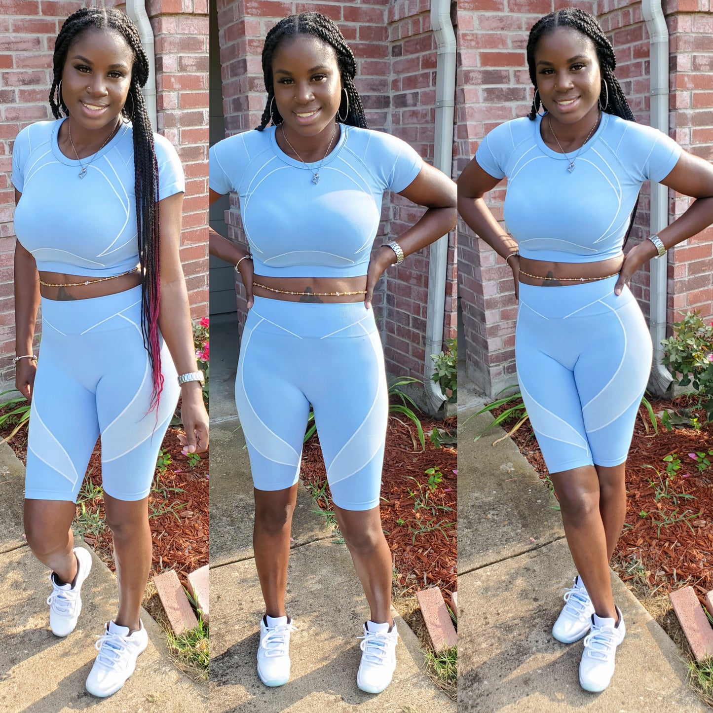 Sporty Two Piece Active Set (Baby Blue)